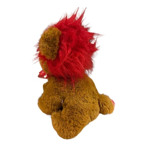 Homerbest Brown Lion Plush Stuffed Animal Toy Hearts Ribbon 7" Valentine's Day - Picture 5 of 8